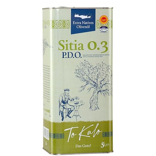 Griechisches Olivenöl Sitia 1,0l von ToKalo | Neue Ernte 2024/2025 | Säuregehalt 0,36% | Von Kreta | Extra nativ | Mild-fruchtig | 100% Koroneiki Oliven | Mit Analysezertifikat