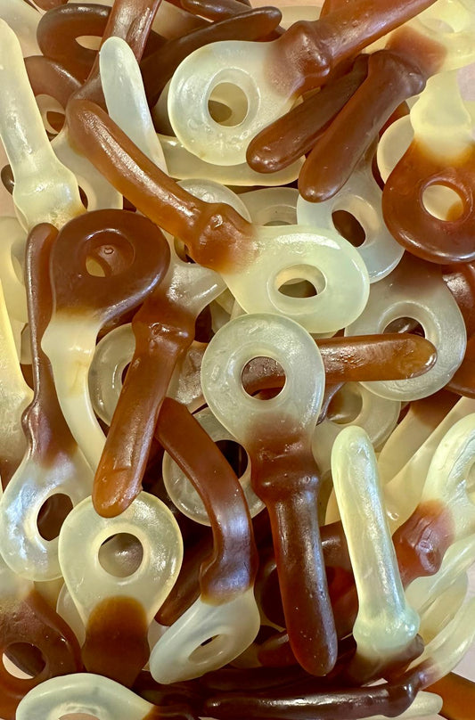 Vegane Cola Schnuller Fruchtgummi ohne Gelatine in 300g Tüte