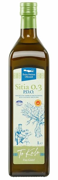 Griechisches Olivenöl Sitia 1,0l von ToKalo | Neue Ernte 2024/2025 | Säuregehalt 0,36% | Von Kreta | Extra nativ | Mild-fruchtig | 100% Koroneiki Oliven | Mit Analysezertifikat